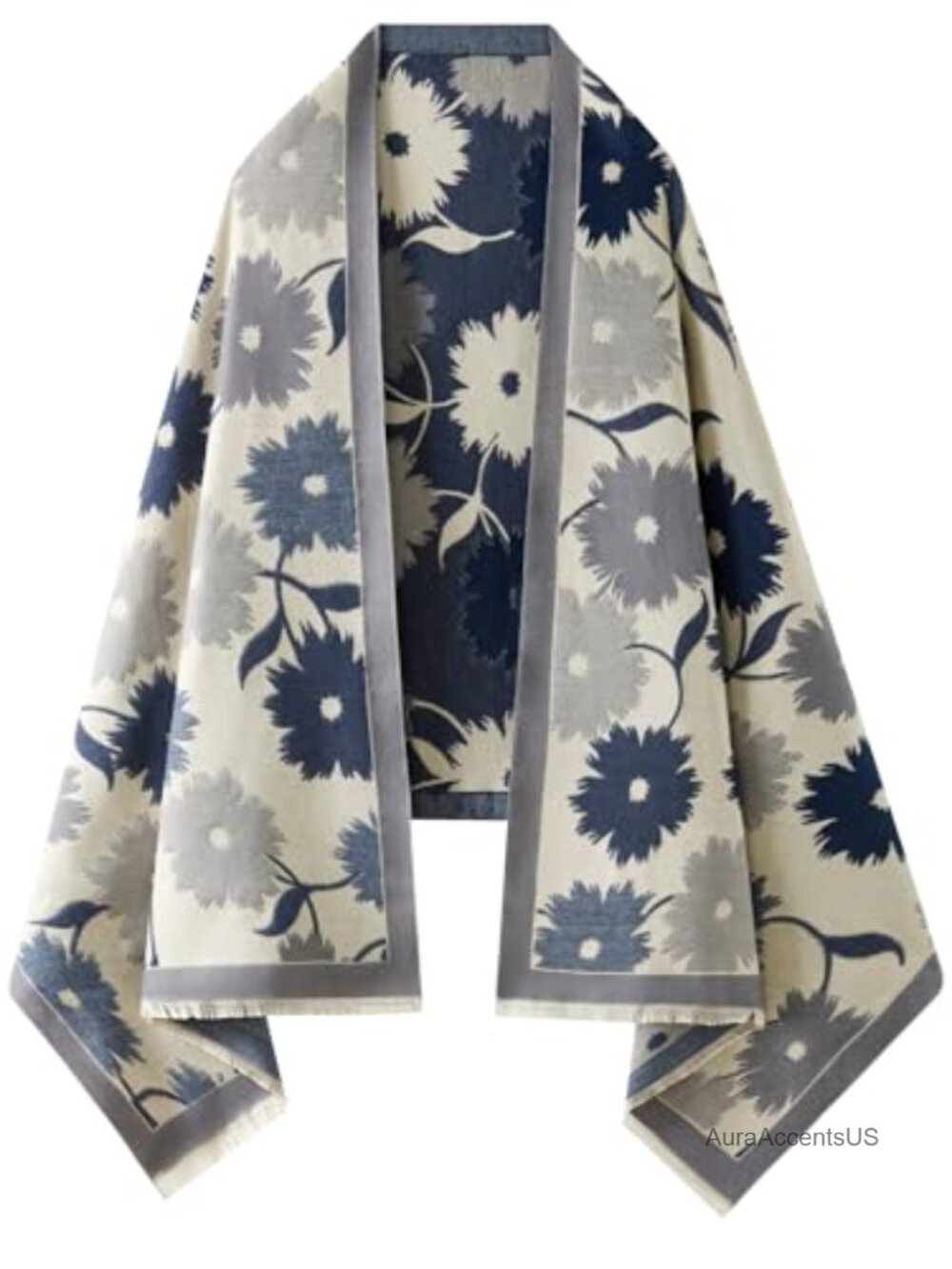 Reversible Pashmina Shawl Wrap 100% Acrylic Women's Big Scarf Hand Wash